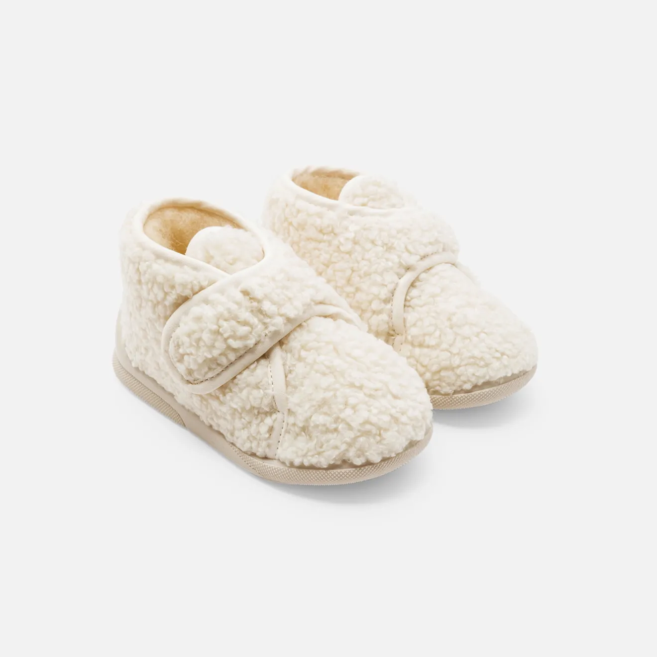 Jacadi Hausschuhe|Hausschuhe>Baby-Hausschuhe aus Sherpa NATURWEISS/BEIGE