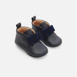 Jacadi Hausschuhe|Lederschühchen>Baby-Krabbelschuhe für Mädchen aus Leder MARINEBLAU JACADI