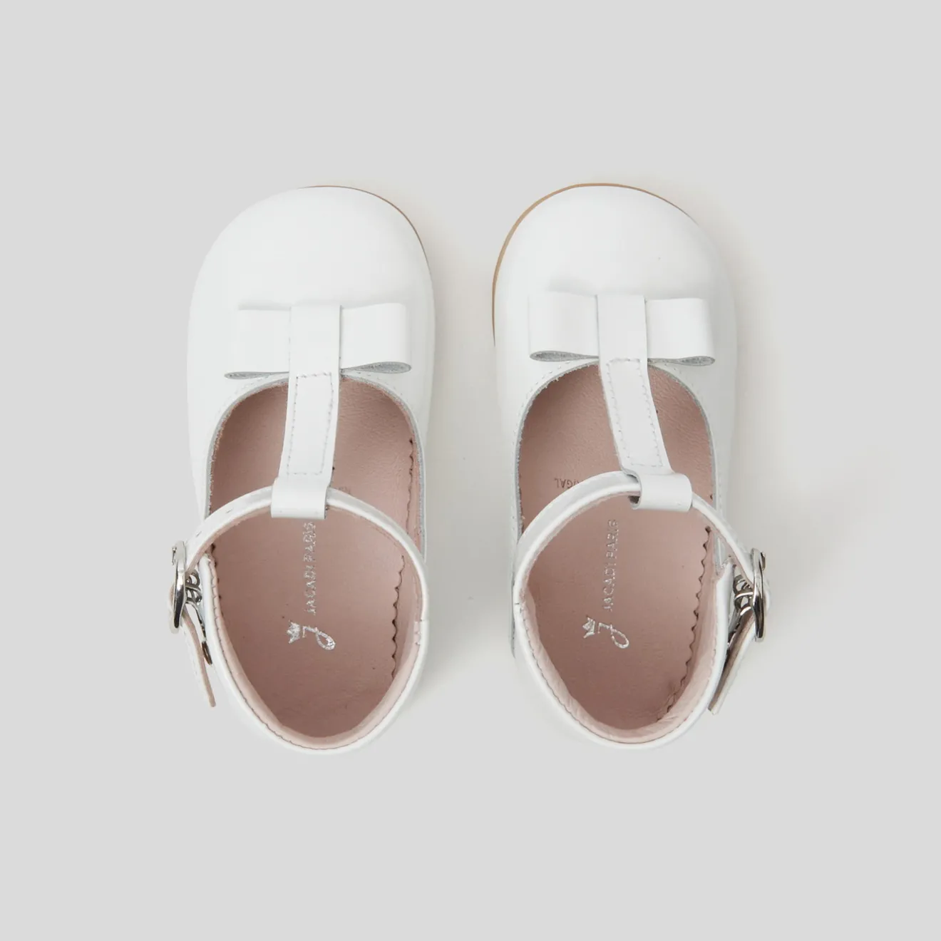 Jacadi Ballerinas & Riemchenschuhe|Schuhe>Baby-T-Riemchenschuhe aus Glattleder für Mädchen JACADI WEISS