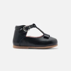 Jacadi Ballerinas & Riemchenschuhe|Schuhe>Baby-T-Riemchenschuhe aus Glattleder für Mädchen MARINEBLAU JACADI