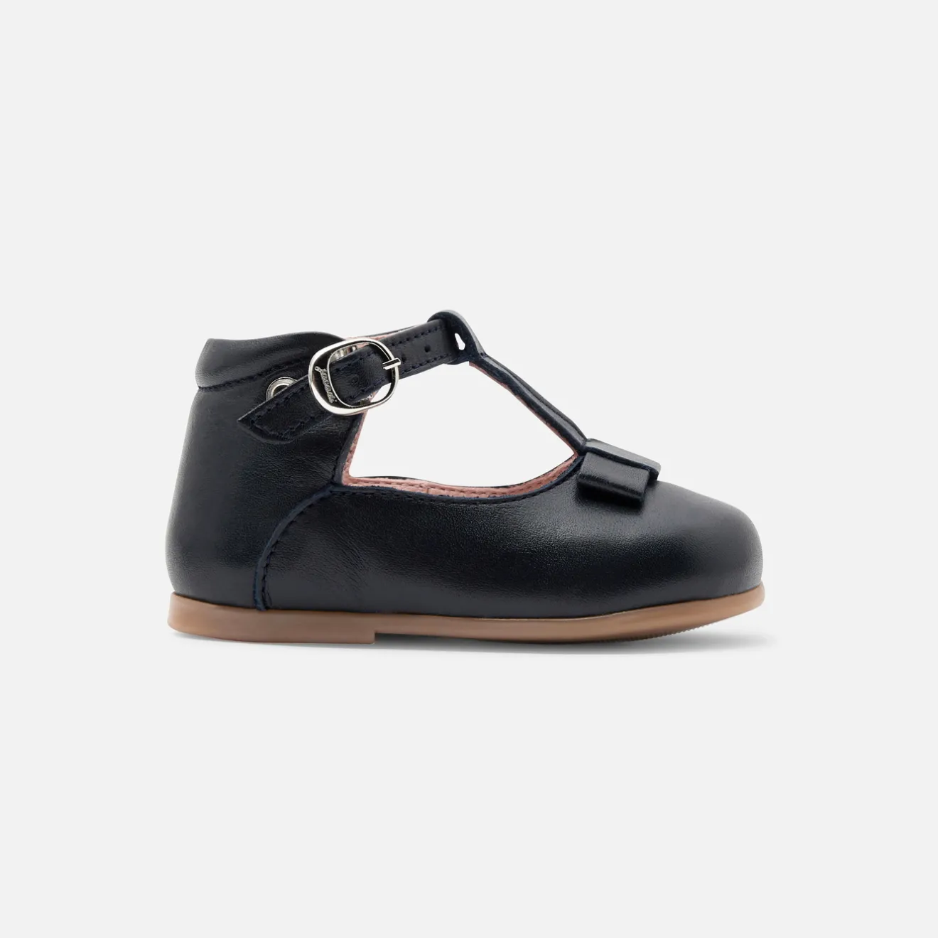 Jacadi Ballerinas & Riemchenschuhe|Schuhe>Baby-T-Riemchenschuhe aus Glattleder für Mädchen MARINEBLAU JACADI