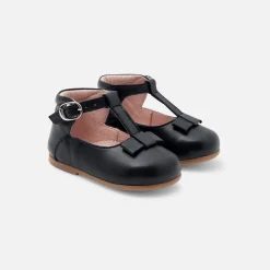 Jacadi Ballerinas & Riemchenschuhe|Schuhe>Baby-T-Riemchenschuhe aus Glattleder für Mädchen MARINEBLAU JACADI