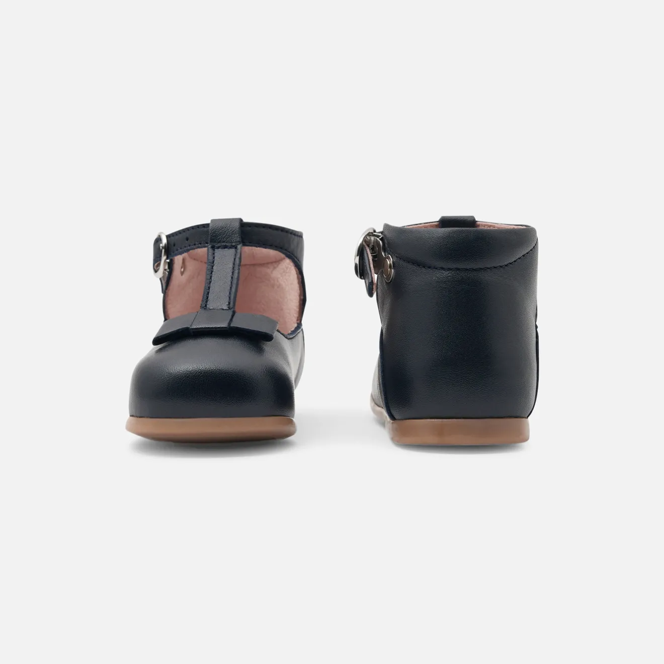 Jacadi Ballerinas & Riemchenschuhe|Schuhe>Baby-T-Riemchenschuhe aus Glattleder für Mädchen MARINEBLAU JACADI
