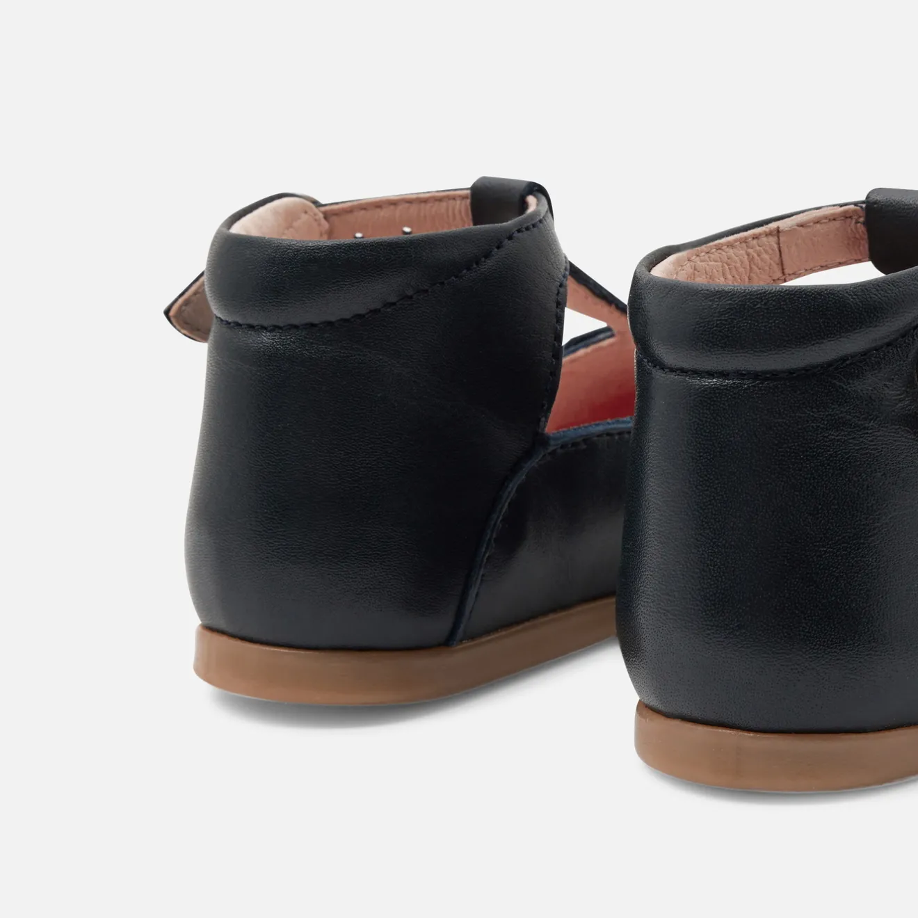 Jacadi Ballerinas & Riemchenschuhe|Schuhe>Baby-T-Riemchenschuhe aus Glattleder für Mädchen MARINEBLAU JACADI