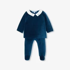 Jacadi Spieler, Latzhosen, Ensembles>Bequemes Ensemble aus Samt für Baby Jungen PETROLEUM