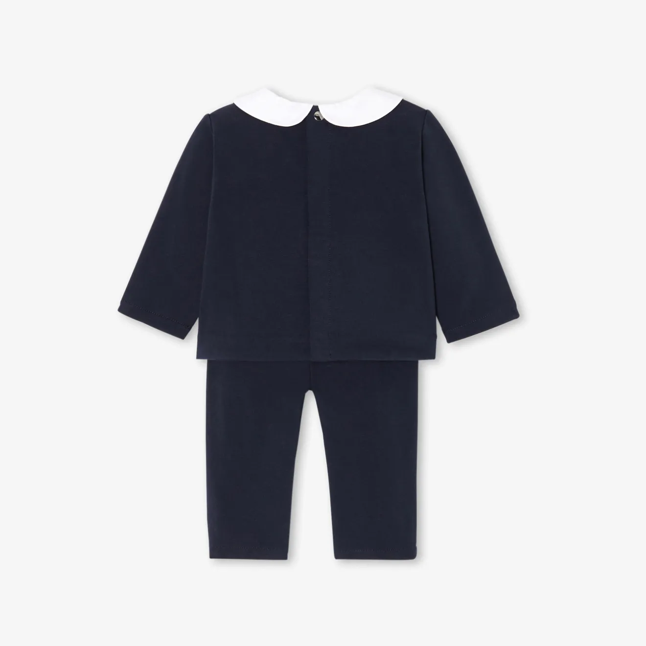 Jacadi Spieler, Latzhosen, Ensembles>Bequemes Ensemble für Baby Mädchen aus Molton MARINEBLAU HELL