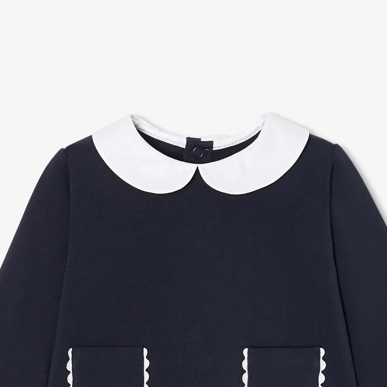 Jacadi Spieler, Latzhosen, Ensembles>Bequemes Ensemble für Baby Mädchen aus Molton MARINEBLAU HELL