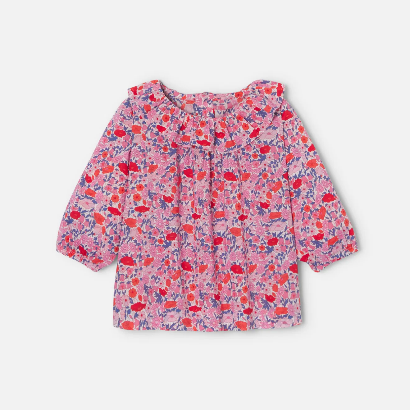 Jacadi Blusen, T-Shirts, Langarmshirts>Bluse aus Liberty-Stoff für Baby Mädchen ROSA/MEHRFARBIG