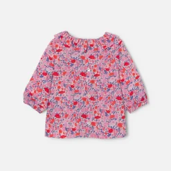 Jacadi Blusen, T-Shirts, Langarmshirts>Bluse aus Liberty-Stoff für Baby Mädchen ROSA/MEHRFARBIG