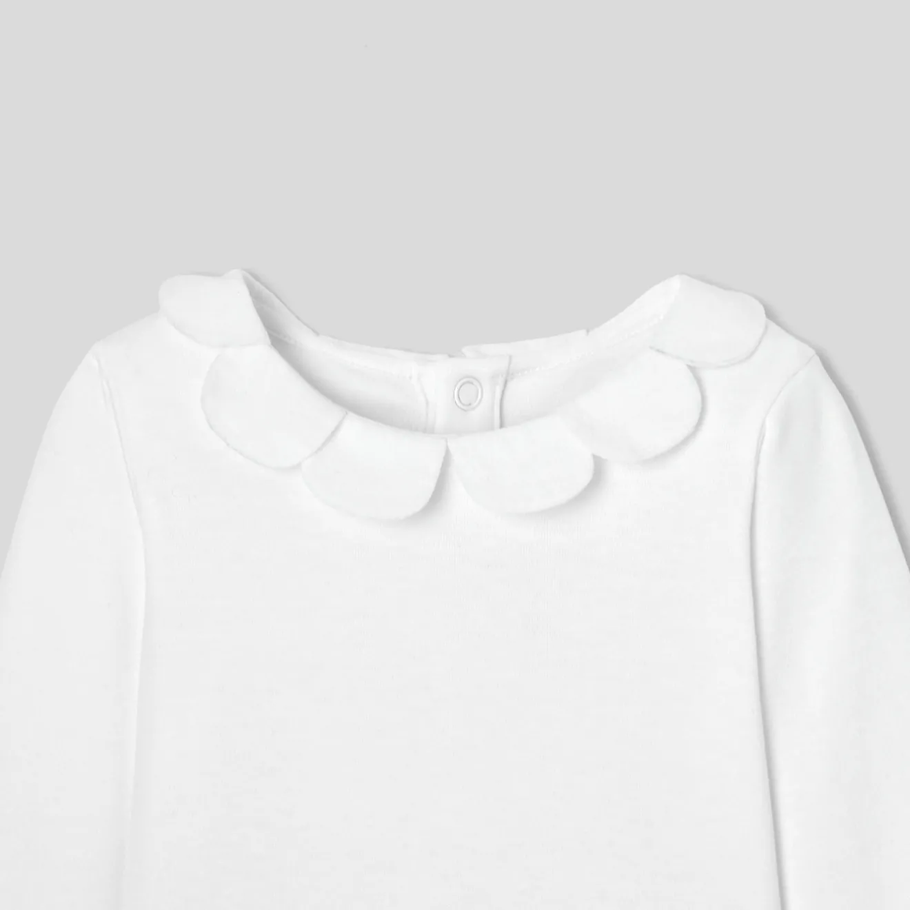 Jacadi Bodies>Body mit Blütenblattkragen für Mädchen JACADI WEISS