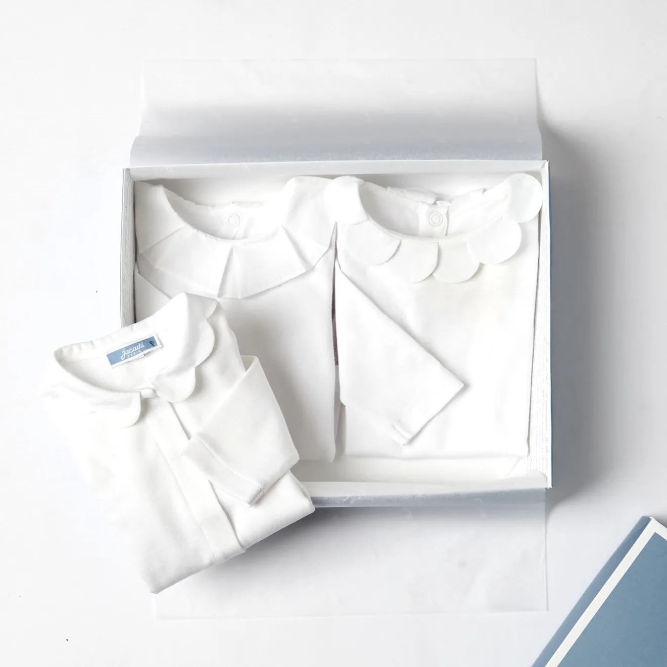 Jacadi Bodies>Body mit Blütenblattkragen für Mädchen JACADI WEISS