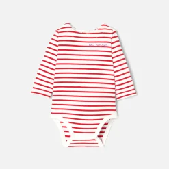 Jacadi Bodies>Body mit langen Ärmeln für Jungen ROT/WEISS