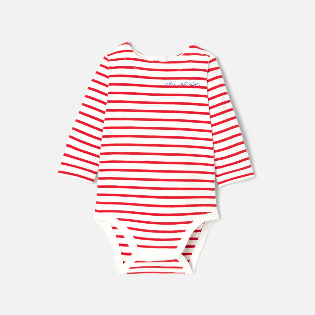 Jacadi Bodies>Body mit langen Ärmeln für Jungen ROT/WEISS