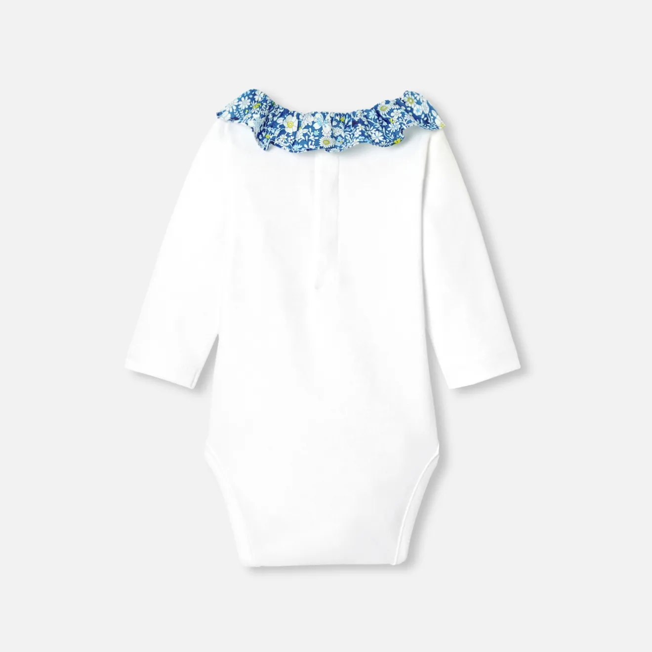 Jacadi Bodies>Body mit langen Ärmeln für Baby Mädchen WEISS/BLAU