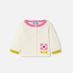 Jacadi Pullover & Cardigans>Cardigan aus Jersey für Baby Mädchen WEICHES WEISS/MEHRFARBIG