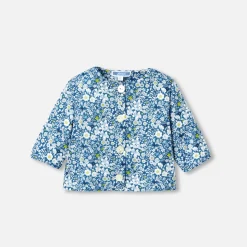 Jacadi Pullover & Cardigans>Cardigan aus Liberty-Stoff für Baby Mädchen BLAU/MEHRFARBIG