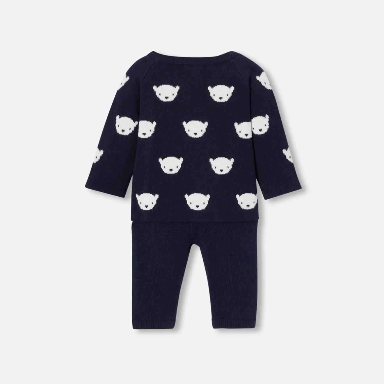 Jacadi Spieler, Latzhosen, Ensembles>Ensemble aus Jerseystrick für Babys MARINEBLAU/ECRU
