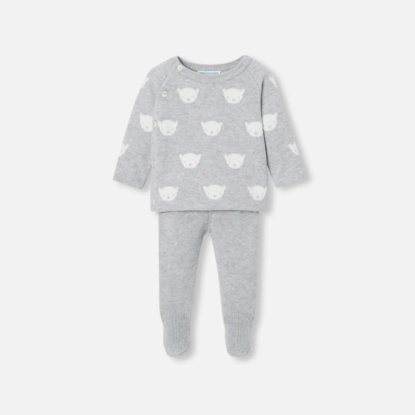 Jacadi Spieler, Latzhosen, Ensembles>Ensemble aus Jerseystrick für Babys GRAU/ECRU