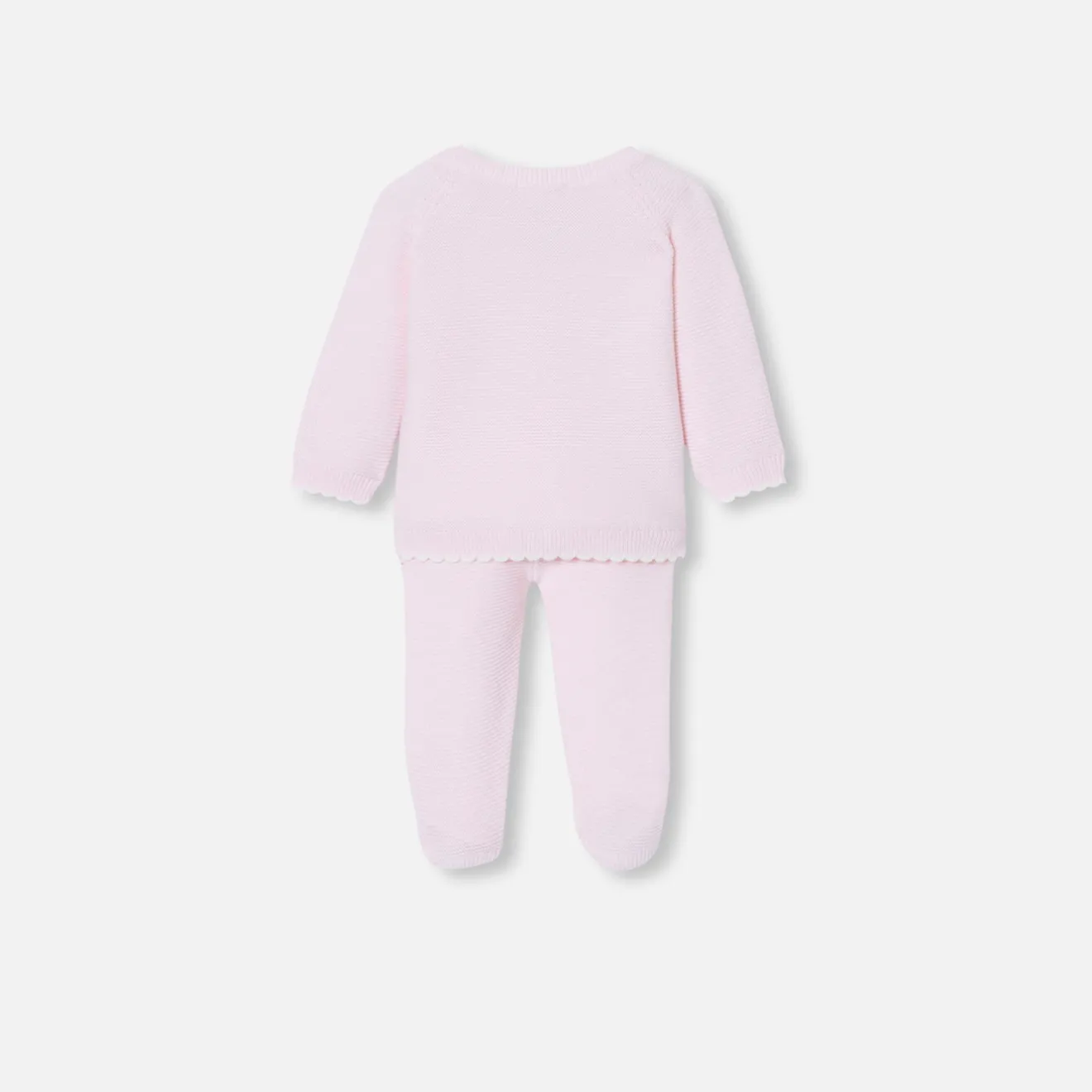 Jacadi Spieler, Latzhosen, Ensembles>Ensemble aus Krausstrick für Baby Mädchen ROSA BLASS JACADI