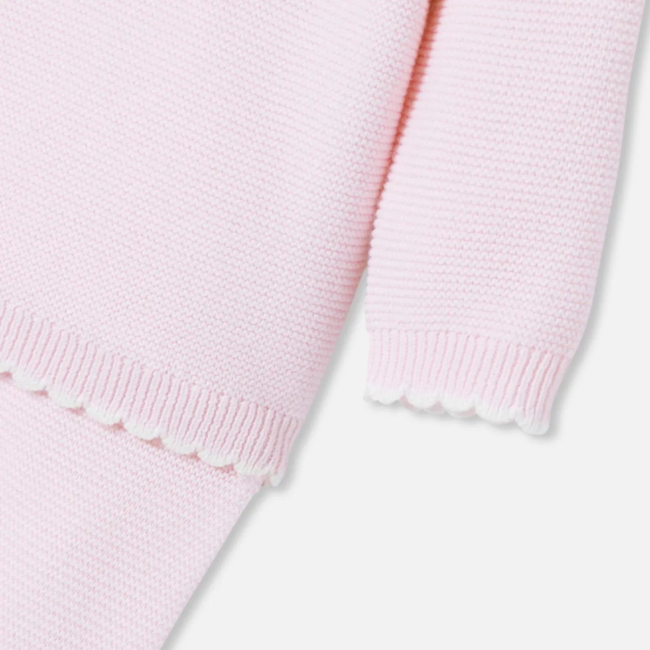 Jacadi Spieler, Latzhosen, Ensembles>Ensemble aus Krausstrick für Baby Mädchen ROSA BLASS JACADI