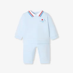 Jacadi Spieler, Latzhosen, Ensembles>Ensemble aus Molton für Jungen HELLBLAU