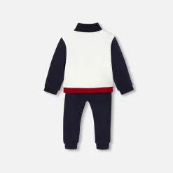 Jacadi Overalls, Latzhosen, Ensembles>Ensemble aus Molton Kleinkind Junge WEISS/MARINEBLAU