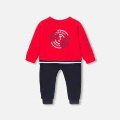 Jacadi Overalls, Latzhosen, Ensembles>Ensemble Kleinkind Junge ROT/MARINEBLAU