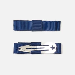 Jacadi Haar-Accessoires|Accessoires>2er-Pack Haarspangen mit flacher Schleife für Mädchen MARINEBLAU JACADI