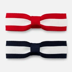 Jacadi Haar-Accessoires|Accessoires>2er-Pack Haarspangen mit flacher Schleife für Mädchen MARINEBLAU/ROT