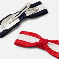 Jacadi Haar-Accessoires|Accessoires>2er-Pack Haarspangen mit flacher Schleife für Mädchen MARINEBLAU/ROT
