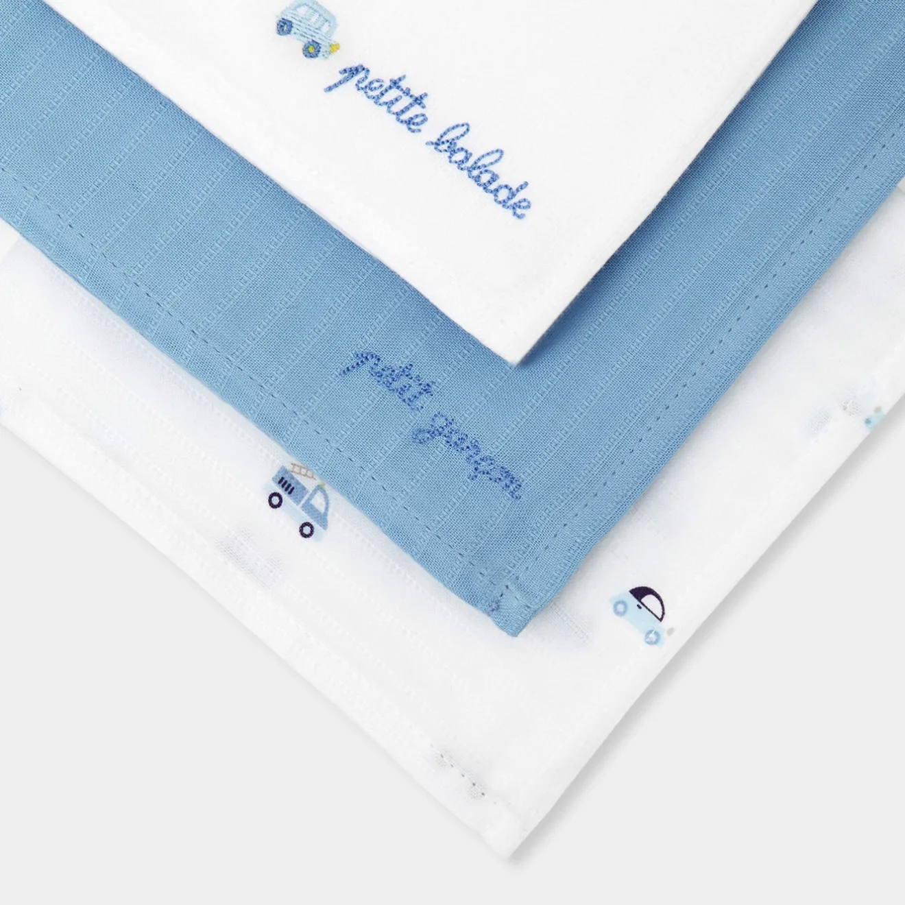 Jacadi Lätzchen Und Mulltücher>3er-Pack Mulltücher WEISS/BLAU