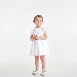 Jacadi Kleider>Festkleid aus Leinenstoff für Mädchen JACADI WEISS