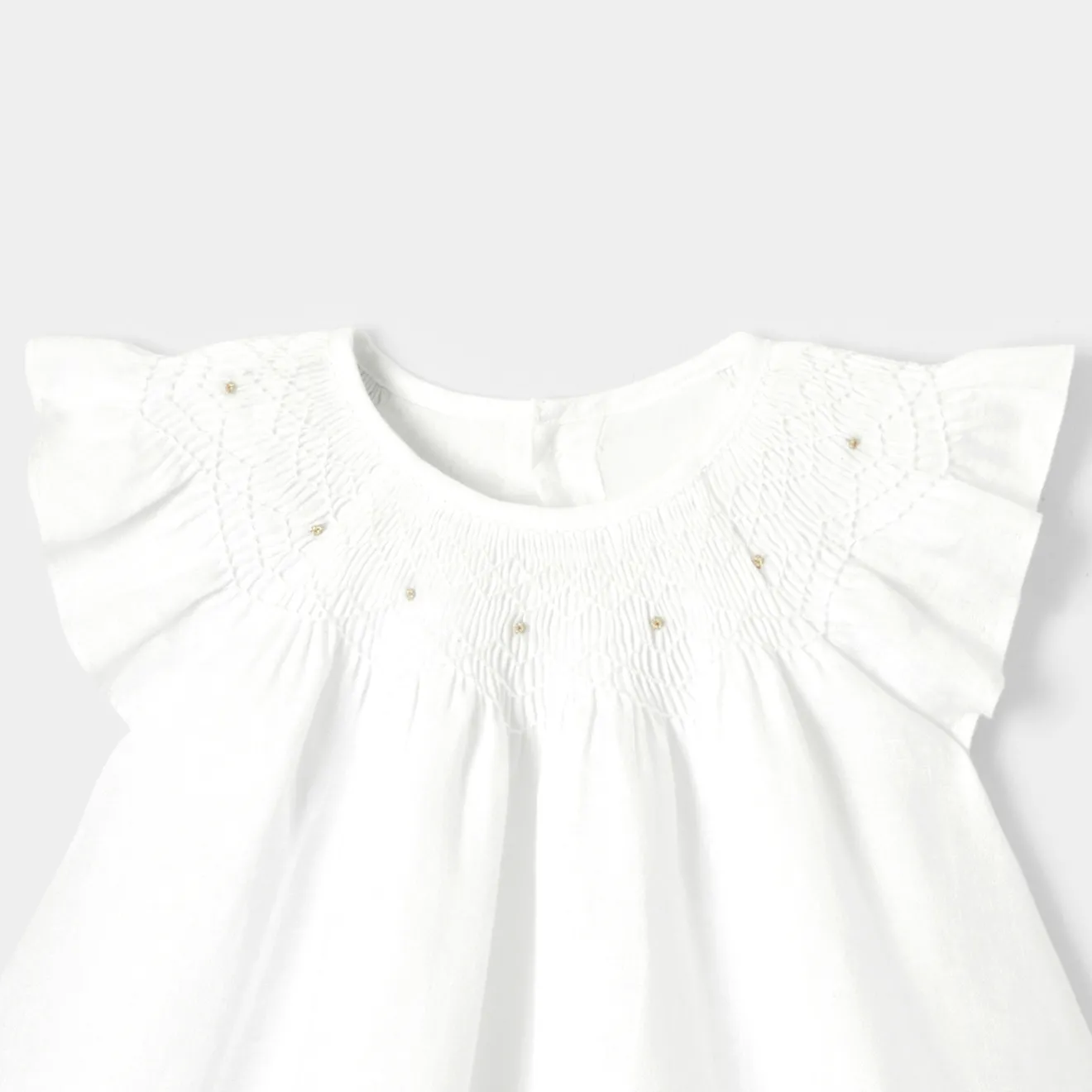 Jacadi Kleider>Festkleid aus Leinenstoff für Mädchen JACADI WEISS