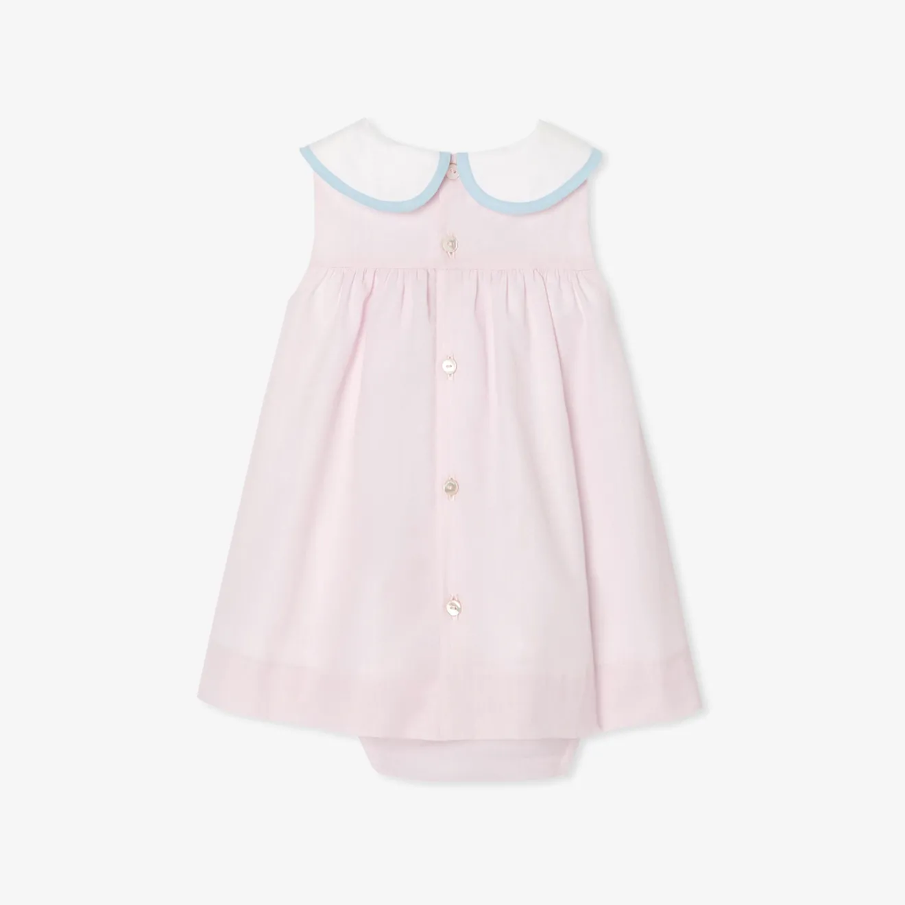 Jacadi Kleider>Fil-à-Fil-Kleid für Mädchen ROSA/WEISS