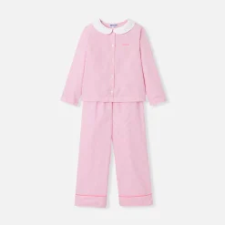 Jacadi Schlafanzüge & Nachthemden>Flanell-Pyjama für Mädchen WEISS/ROSA