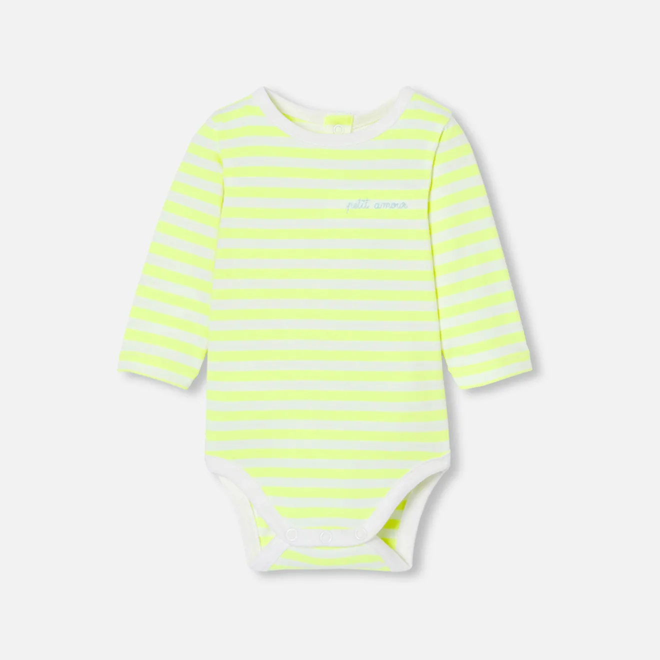 Jacadi Bodies>Gestreifter Body für Babys GELB/WEISS