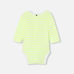 Jacadi Bodies>Gestreifter Body für Babys GELB/WEISS