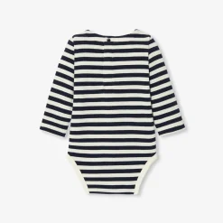 Jacadi Bodies>Gestreifter Body für Babys WEISS/BLAU