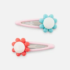 Jacadi Haar-Accessoires|Accessoires>Haarspangen mit Blume MARINEBLAU/ROT
