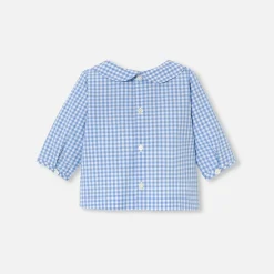 Jacadi Blusen, T-Shirts, Langarmshirts>Hemd aus Popeline für Baby Jungen BLAU/WEISS