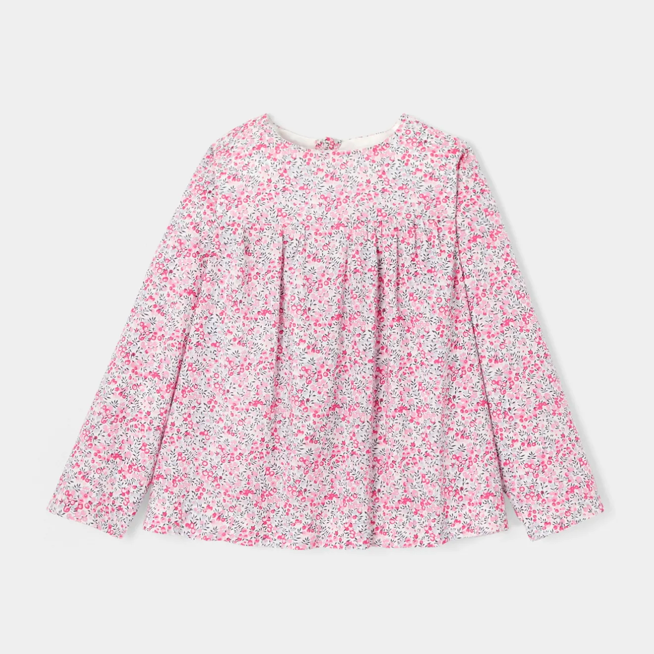 Jacadi Blusen>Liberty x Tohana Bluse für Mädchen ROSA/GRAU