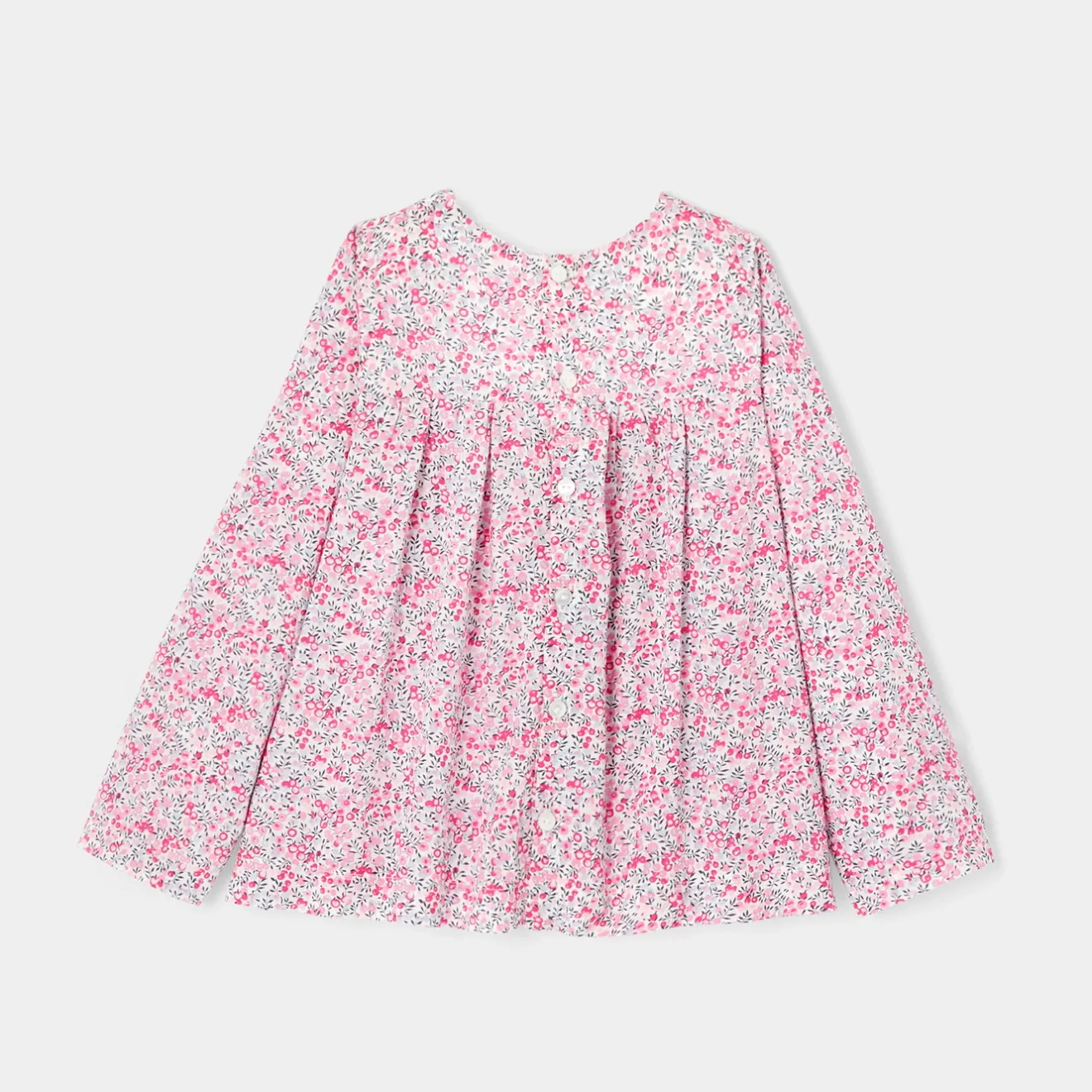 Jacadi Blusen>Liberty x Tohana Bluse für Mädchen ROSA/GRAU