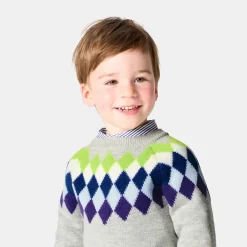 Jacadi Pullover, Sweatshirts, Strickjacken>Jacquard-Pullover für Jungen GRAU/MEHRFARBIG
