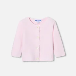 Jacadi Pullover & Cardigans>Jäckchen im Krausstrick für Baby Mädchen ROSA BLASS JACADI