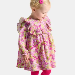 Jacadi Kleider>Kleid aus Liberty-Samtstoff Kleinkind Mädchen WEISS/MEHRFARBIG