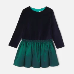 Jacadi Kleider & Röcke>Kleid aus Materialmix für Mädchen MARINEBLAU JACADI