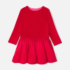 Jacadi Kleider & Röcke>Kleid aus Materialmix für Mädchen MOHNROT