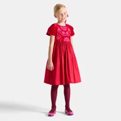Jacadi Kleider & Röcke>Kleid aus Materialmix für Mädchen ROT JACADI
