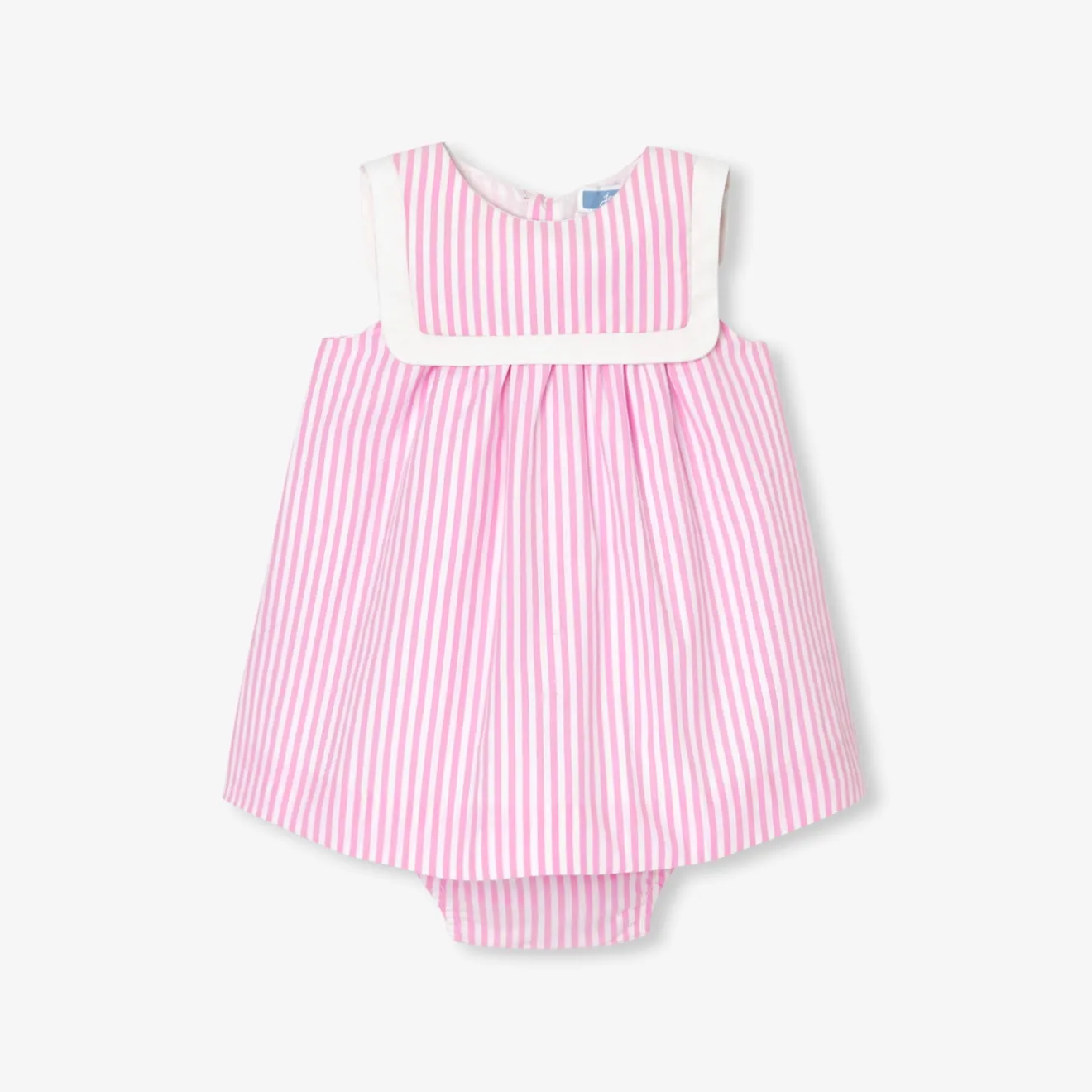 Jacadi Kleider>Kleid aus Popeline für Mädchen WEISS/ROSA