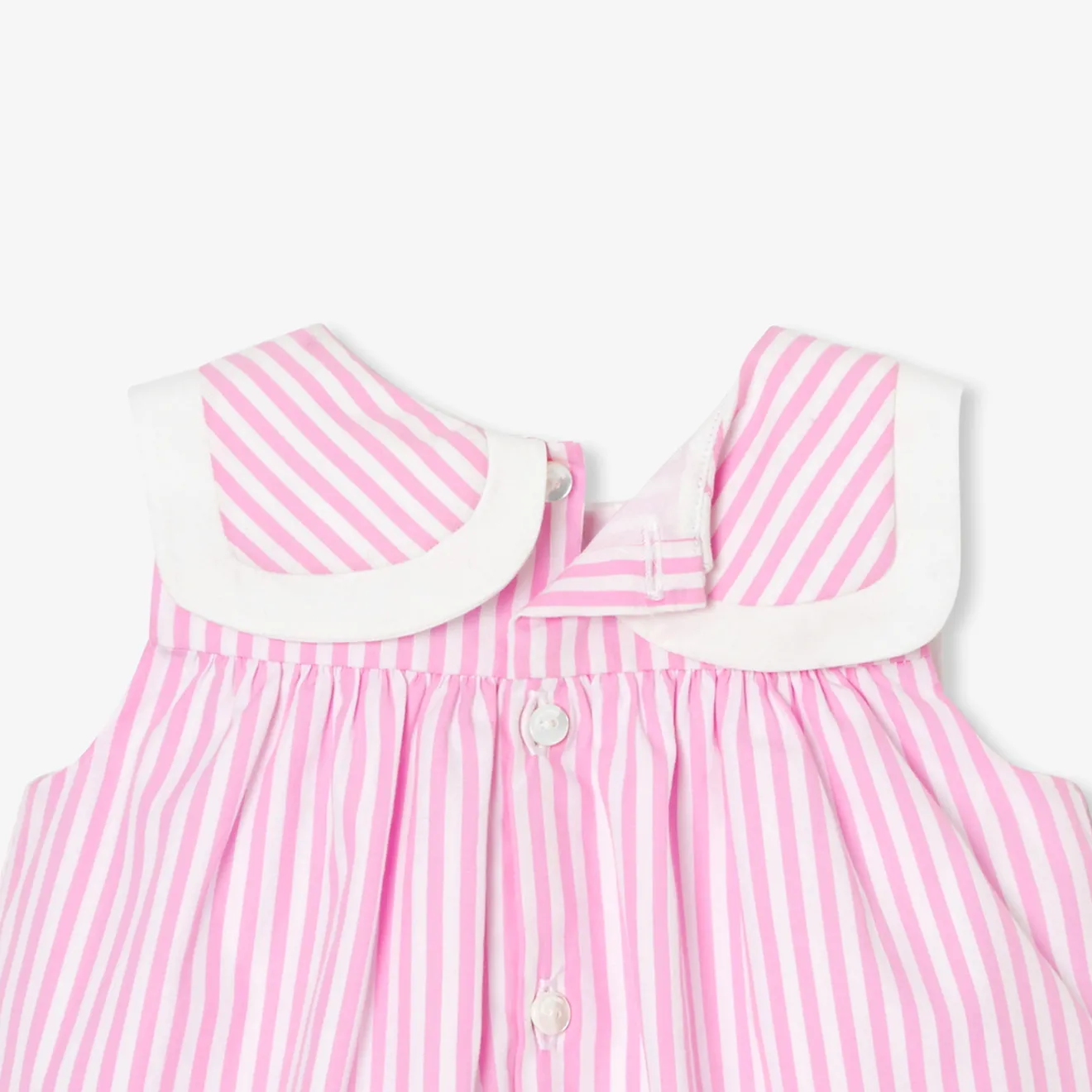 Jacadi Kleider>Kleid aus Popeline für Mädchen WEISS/ROSA